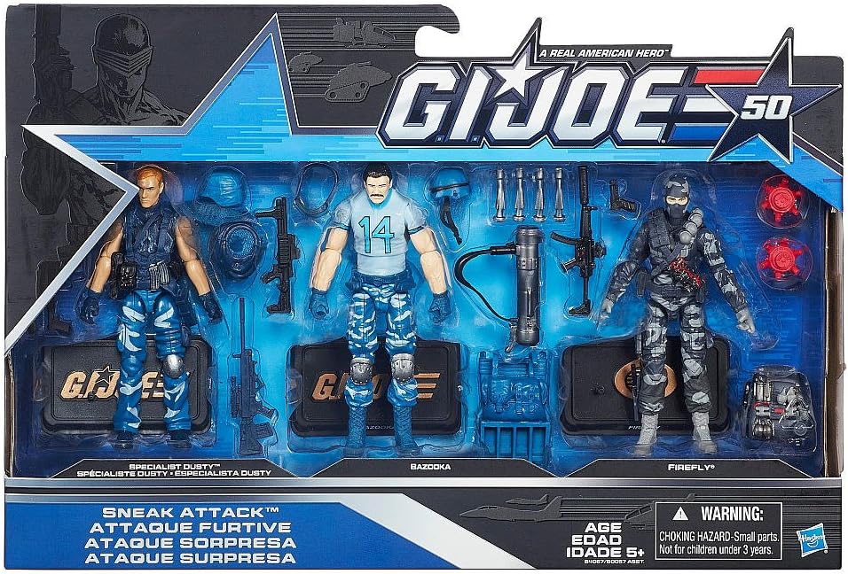 G.I. Joe, 50th Anniversary: Sneak Attack Action Figure Set 3 Pack 3.75" AF