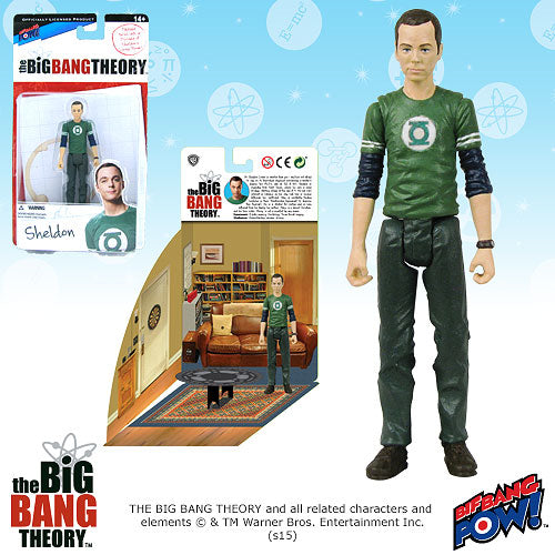 The Big Bang Theory Sheldon in Green Lantern T-Shirt (Series 1) 3 3/4-Inch