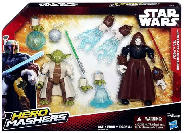 Star Wars Hero Mashers 6" 2-Pack Action Figure Yoda vs. Emperor Palpatine