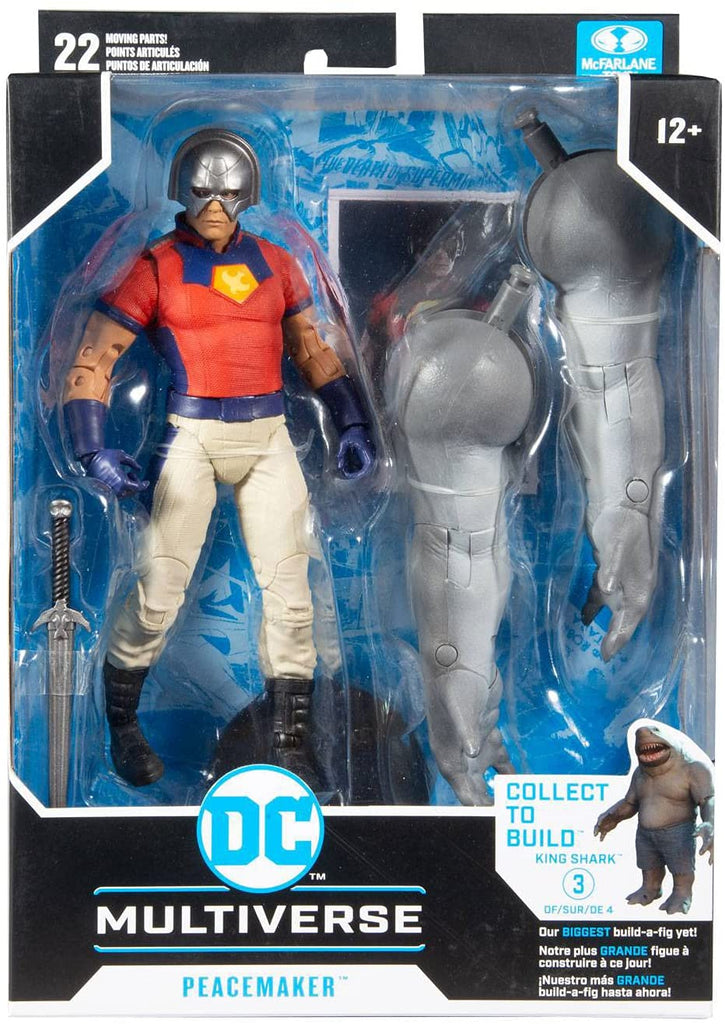 DC Multiverse The Suicide Squad - Peacemaker (Build-A-King Shark) 7-Inch Action Figure 787926154344
