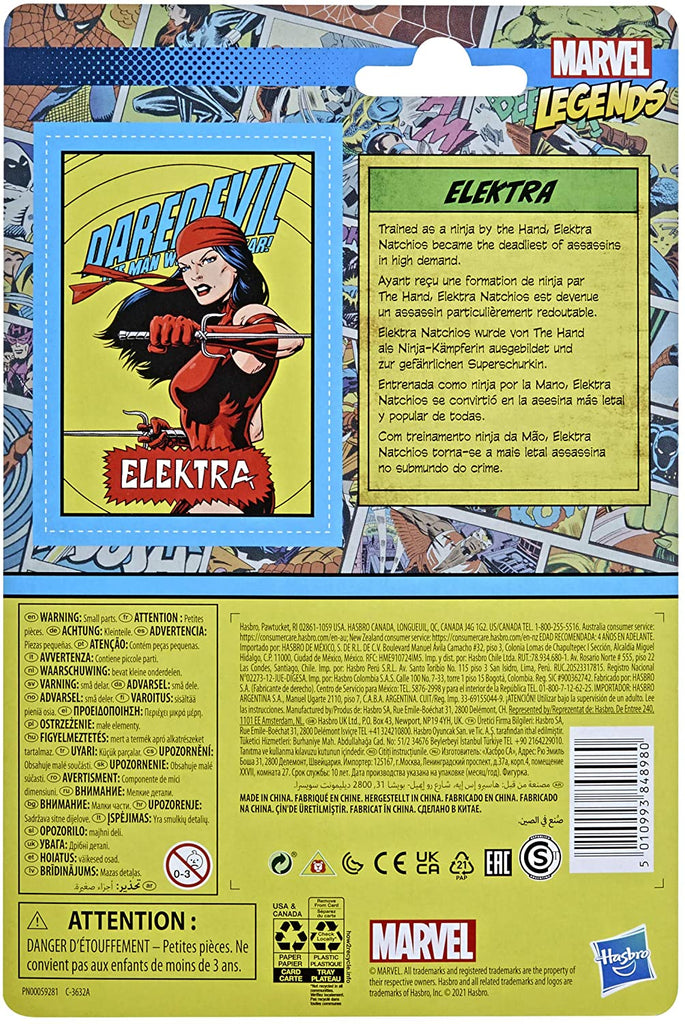 Retro Kenner Marvel Legends: Elektra 3.75" Action Figure 5010993848980