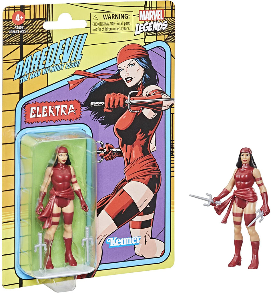 Retro Kenner Marvel Legends: Elektra 3.75" Action Figure 5010993848980