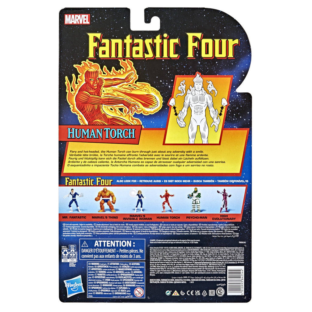 Marvel Legends Retro Fantastic Four: The Human Torch Action Figure, 6 Inch 5010993842544