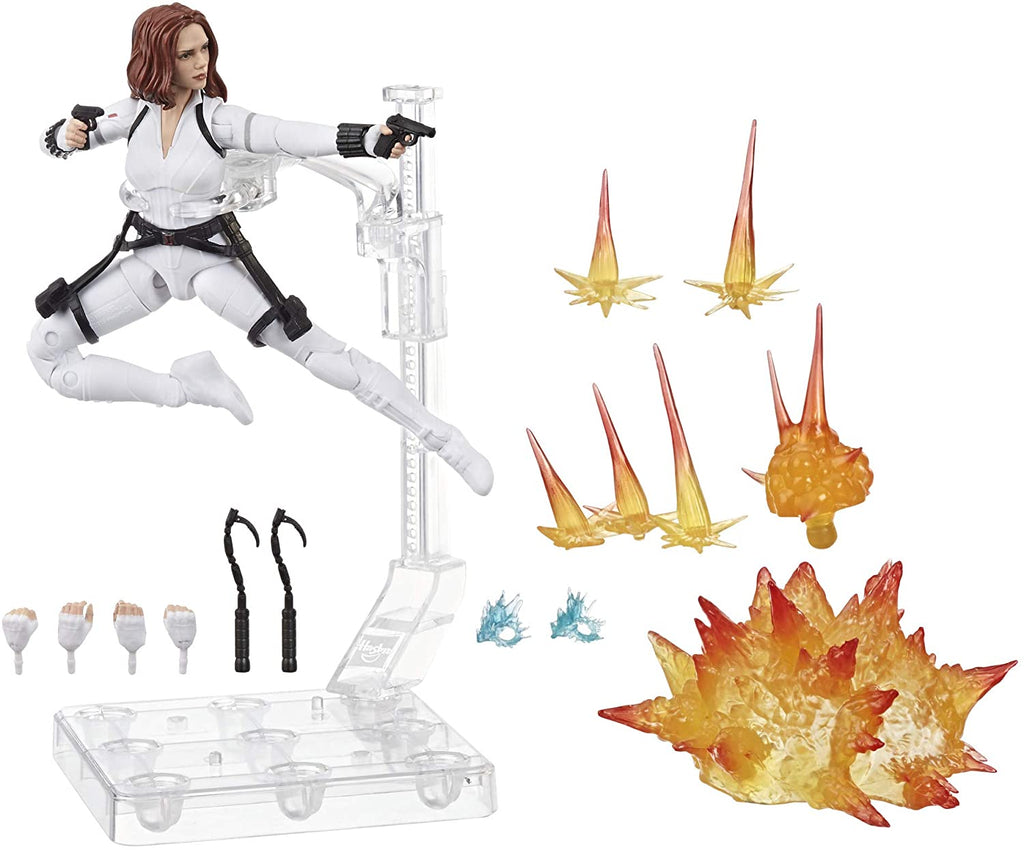 Marvel Legends Black Widow Deluxe White Costume Action Figure with Stand, 6-inch